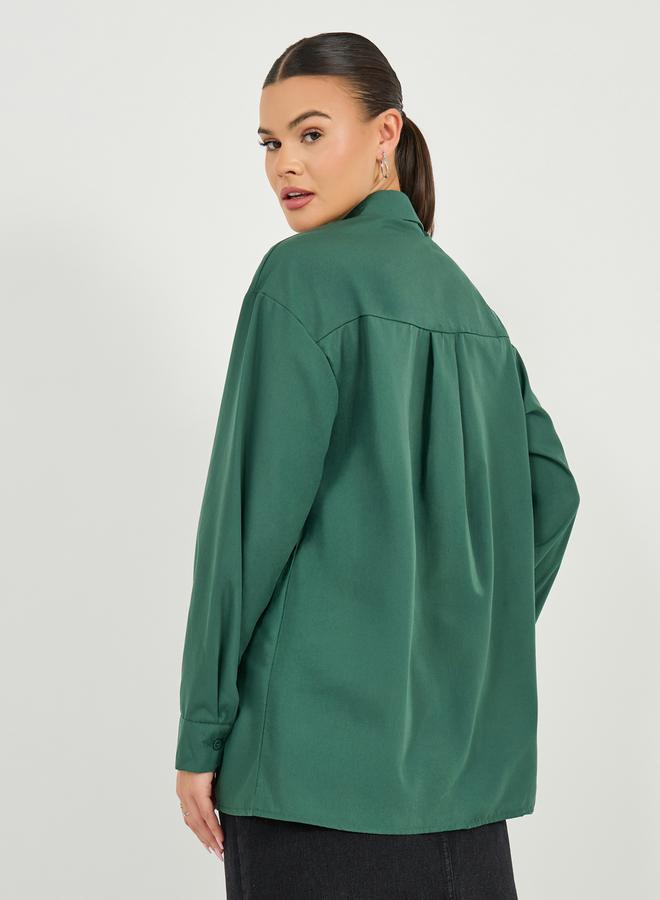 Styli Oversized Buttoned Longline Shirt - Image 5