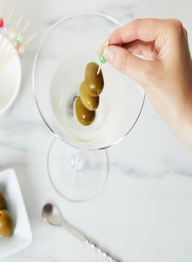 True Ball Cocktail Picks Wooden Toothpicks Skewer Sticks Martini Olive Skewers, Drink Skewers Cocktail, Multicolor Set of 20 - Image 4