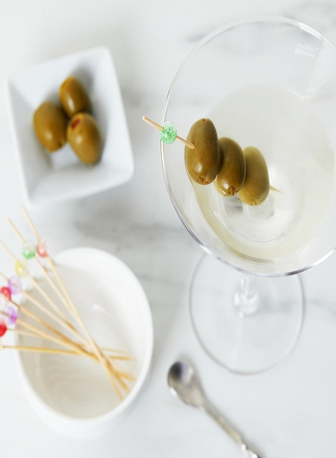True Ball Cocktail Picks Wooden Toothpicks Skewer Sticks Martini Olive Skewers, Drink Skewers Cocktail, Multicolor Set of 20 - Image 5