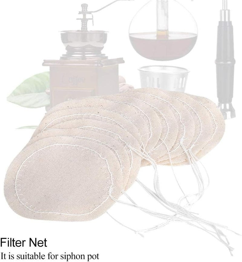 Fdit 10pcs/ Set Coffee Filters Cloth Replacement Filter Indispensable Cotton Safe Filter Net for Syphon Coffee Maker Siphon Pot - Image 4