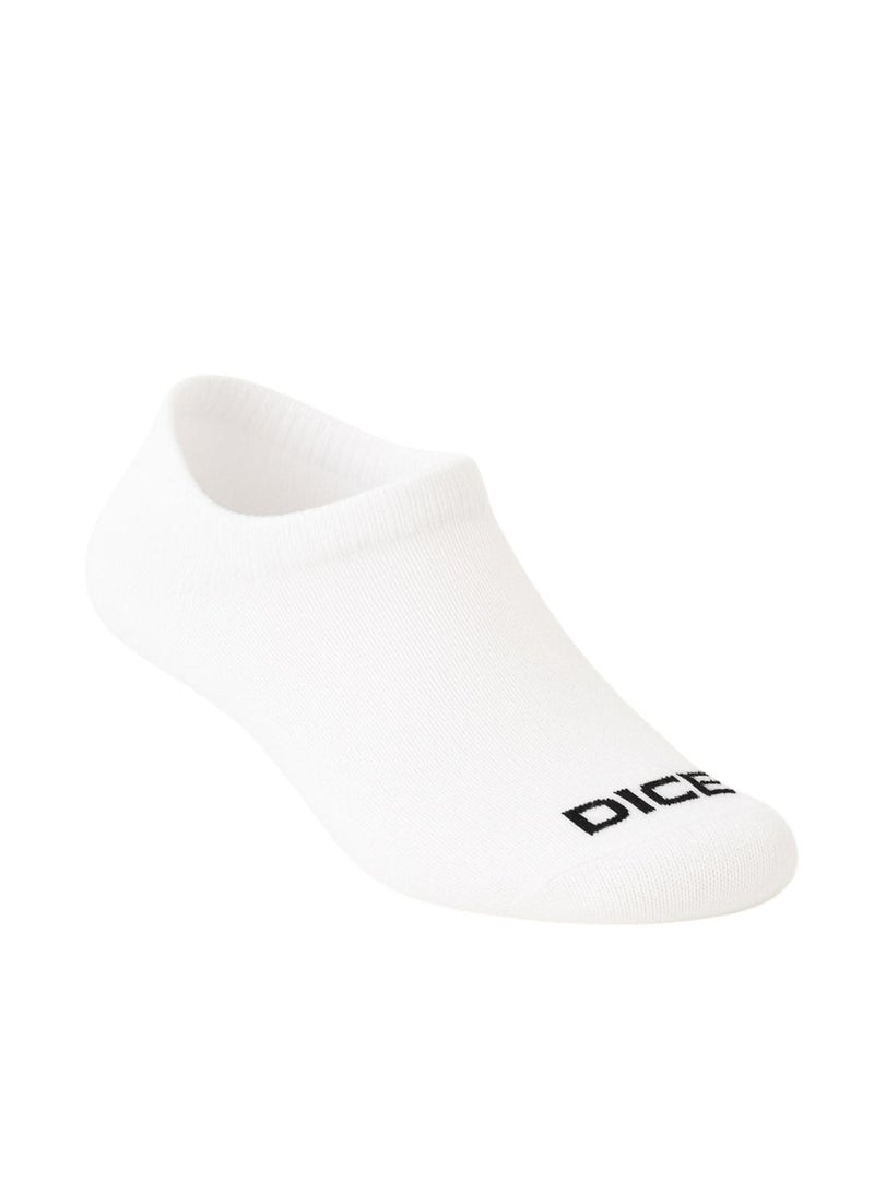 DICE Pack of 4 White Cotton Socket Socks for Men  - Image 2