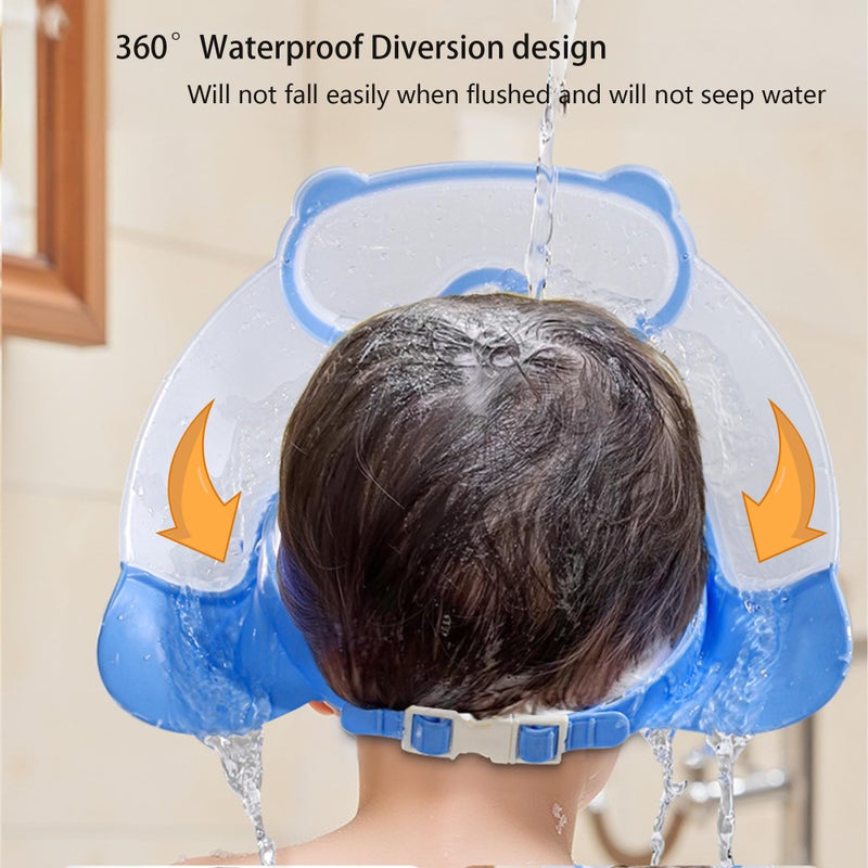 TinyGuardian Baby Shower Cap Shield, Shower Cap for Kids, Visor Hat for Eye and Ear Protection for 0-9 Years Old Children, Cute diving goggle Shape Makes The Baby Bath More Fun (Blue) - Image 4