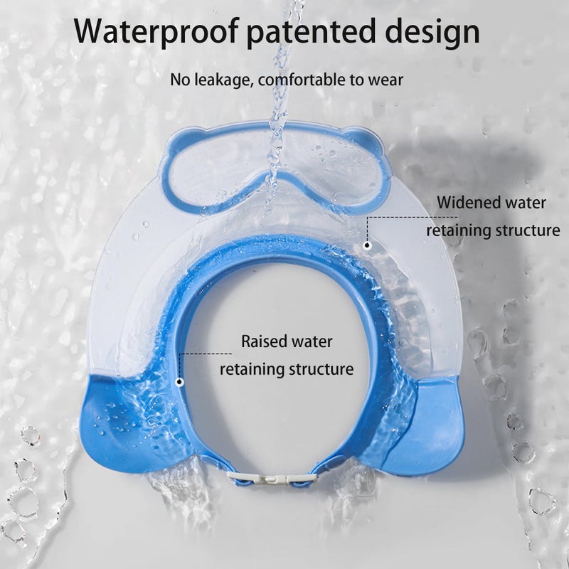 TinyGuardian Baby Shower Cap Shield, Shower Cap for Kids, Visor Hat for Eye and Ear Protection for 0-9 Years Old Children, Cute diving goggle Shape Makes The Baby Bath More Fun (Blue) - Image 5