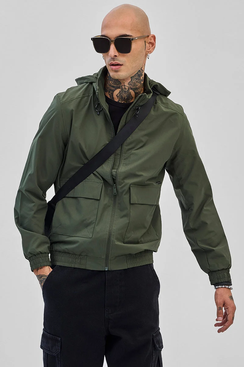 SNITCH Olive Detachable Hood Jacket