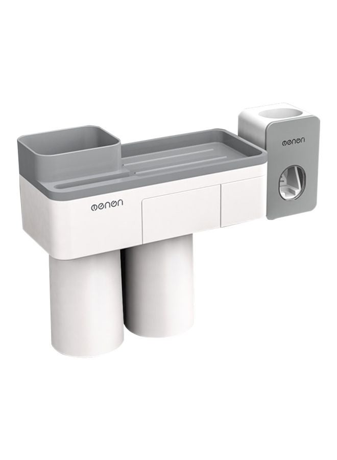 Toothbrush Storage Rack White/Grey 29x11x14centimeter