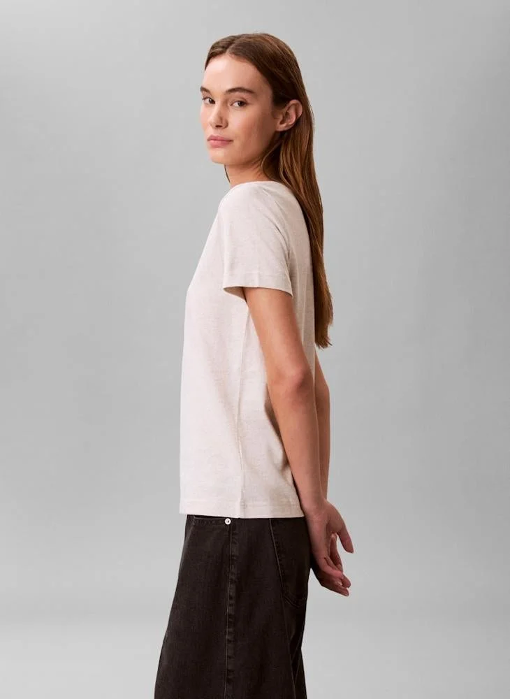 Calvin Klein Jeans  Logo V Neck T-Shirt for Women | Best Price UAE