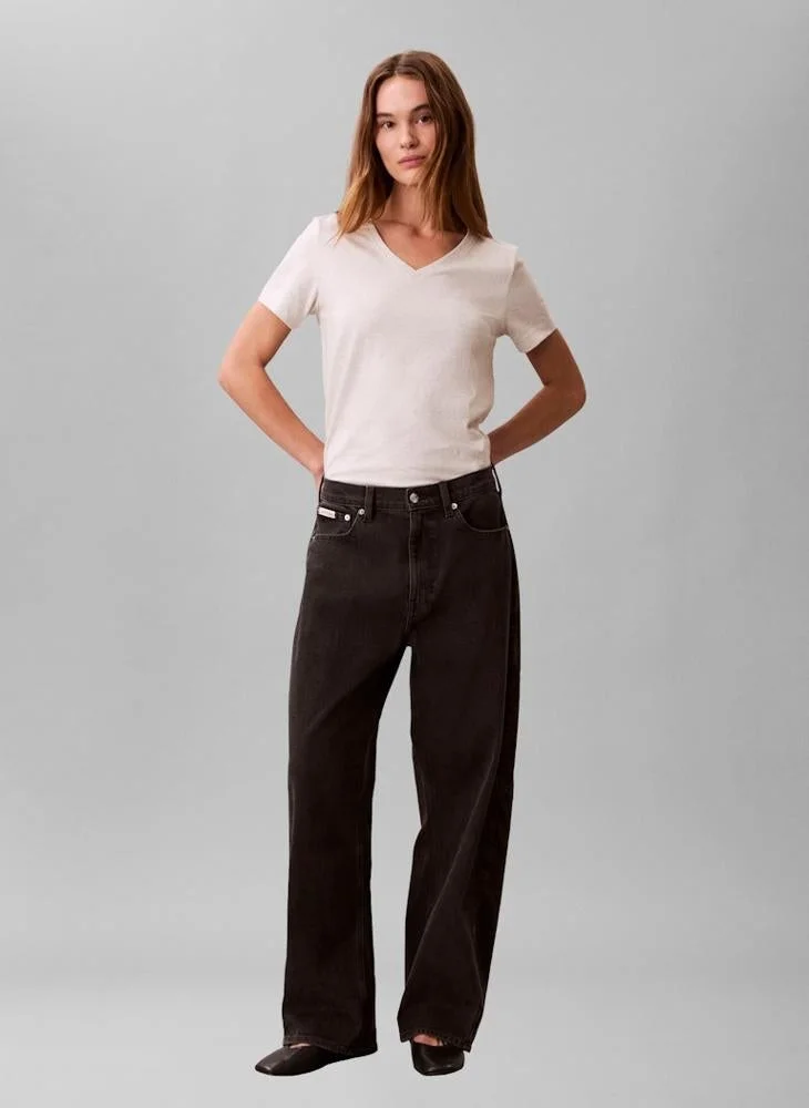 Calvin Klein Jeans  Logo V Neck T-Shirt for Women | Best Price UAE