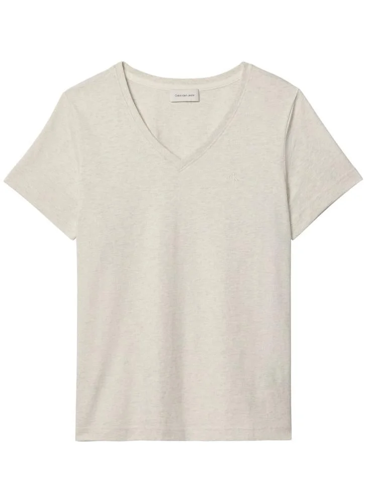Calvin Klein Jeans  Logo V Neck T-Shirt for Women | Best Price UAE