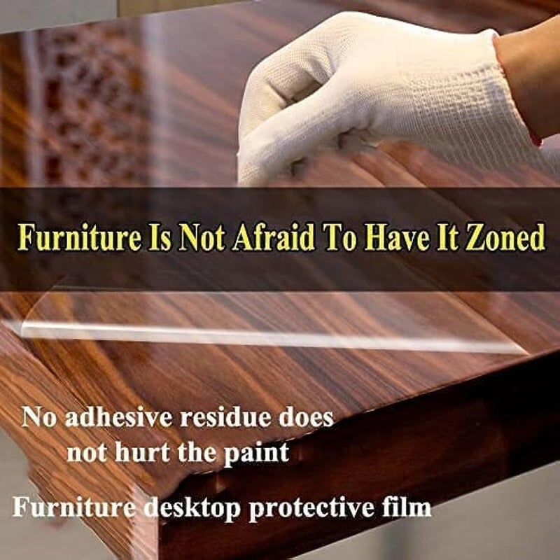 KAPIX Clear Contact Paper Roll, Self-Adhesive Film Cover, Removable Protective Film for Kitchen Cabinets, Drawers, Shelves, Transparent || (12 x 90 Inches) - Image 3