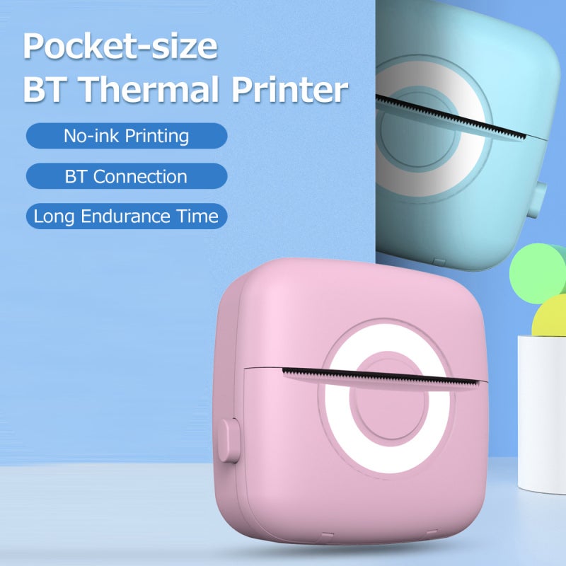 Portable Thermal Printer: 200dpi High Resolution Printing Head, No Ink Required - BT Connection, 1000mAh Battery, Pocket-size Blue Printer for On-the-go Use - Image 4