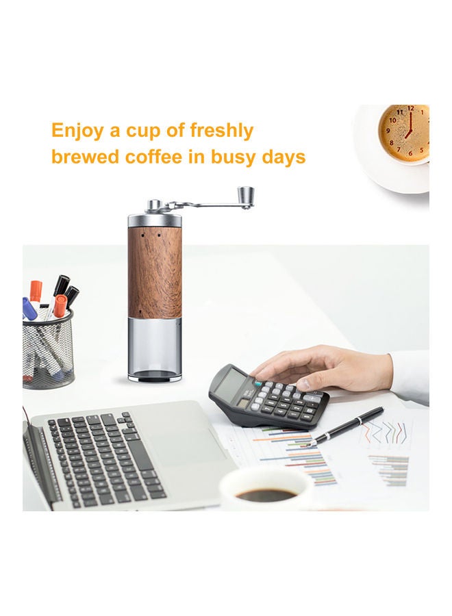 إسكدنيا مطحنة قهوة يدوية بني/فضي 16.0x5.5x5.5سم - Image 5