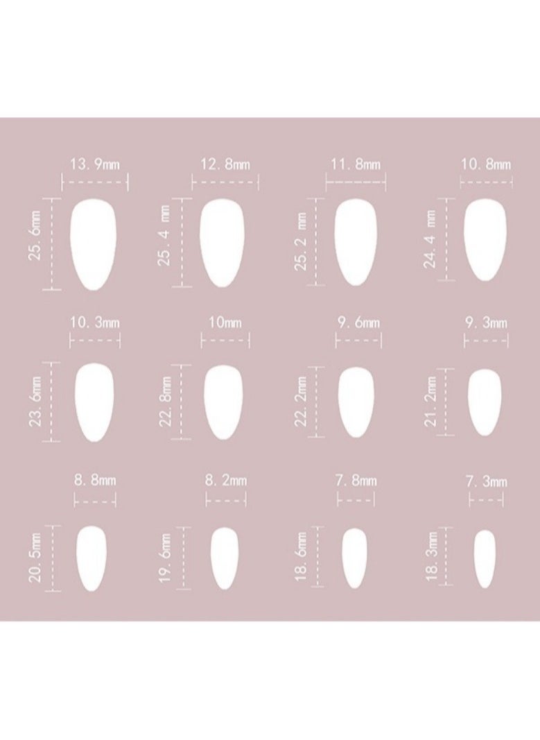 French Tip Press on Nails,Wearing Nails, Simple French Nude Colour, Love Nail Stickers, Removable Nails.Fake Acrylic Nails With Glue Kit.