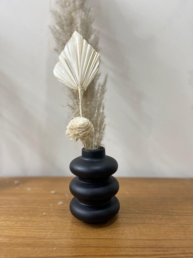 Craftribal Black Family Ceramic Vases for Home Decor Flower Vase for Living Room (Set of 3) (Size-6 inches) Decorative Flower Vases for Home Decoration Items Vases for Dry flowers,Dining Table,Gifting - Image 4