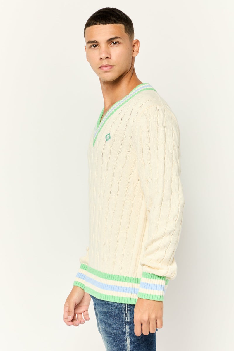 ESPRIT Women V-Neck Knitted Sweater, Multicolor - Image 4