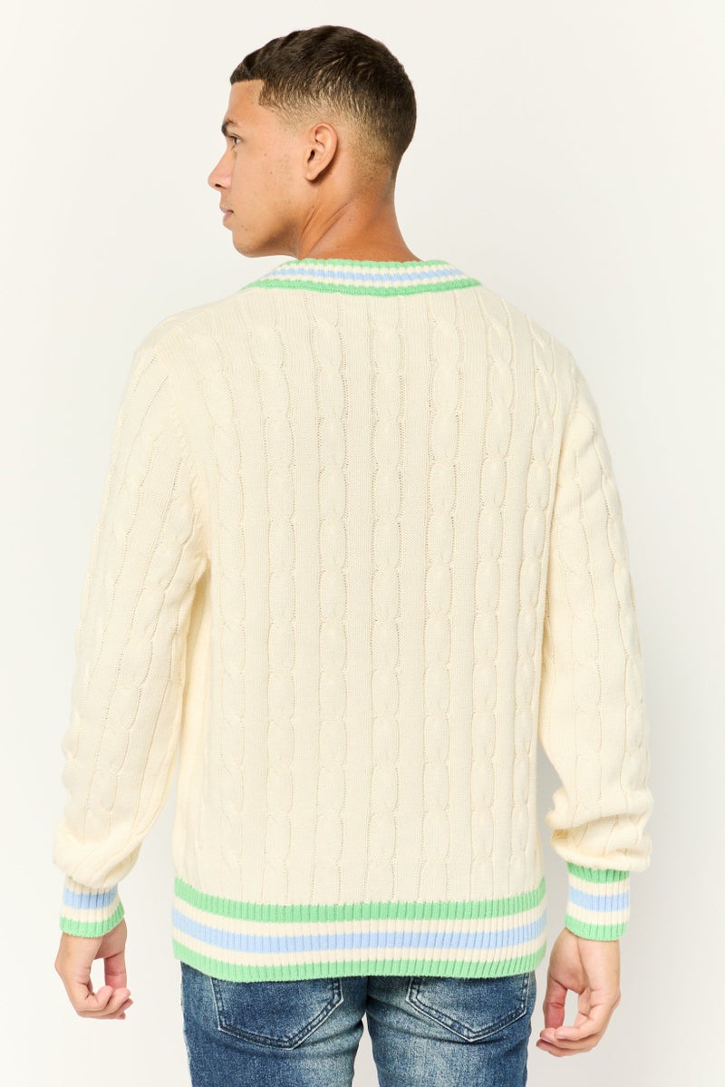 ESPRIT Women V-Neck Knitted Sweater, Multicolor - Image 3