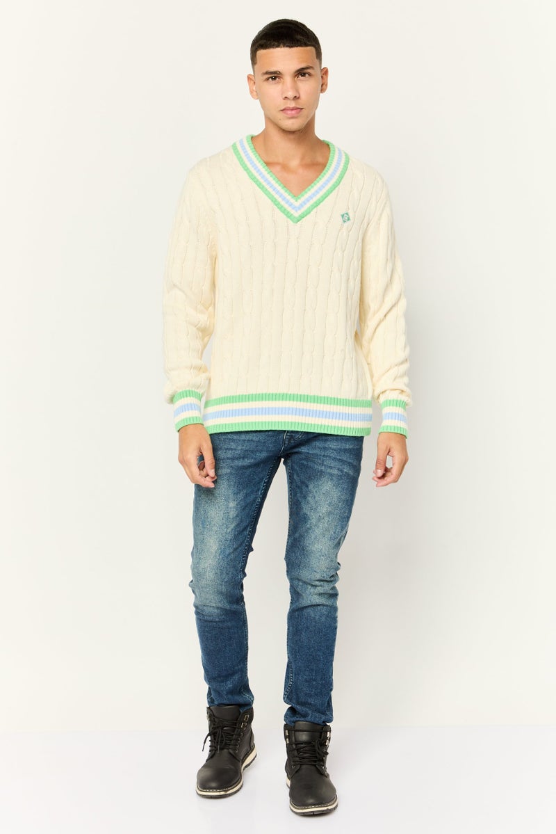 ESPRIT Women V-Neck Knitted Sweater, Multicolor - Image 2