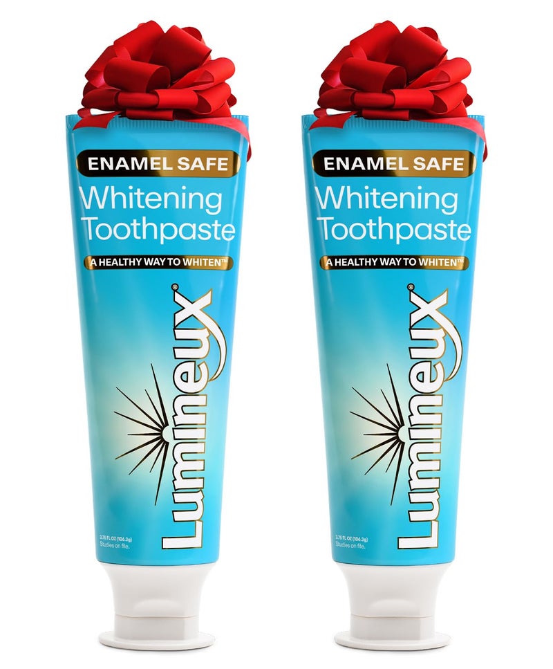 Lumineux Teeth Whitening Toothpaste 2 Pack Peroxide Free Enamel Safe for Sensitive Whiter Teeth, Fluoride Free, No Alcohol, Artificial Colors, SLS Free Dentist Formulated - 3.75 Oz - Image 1