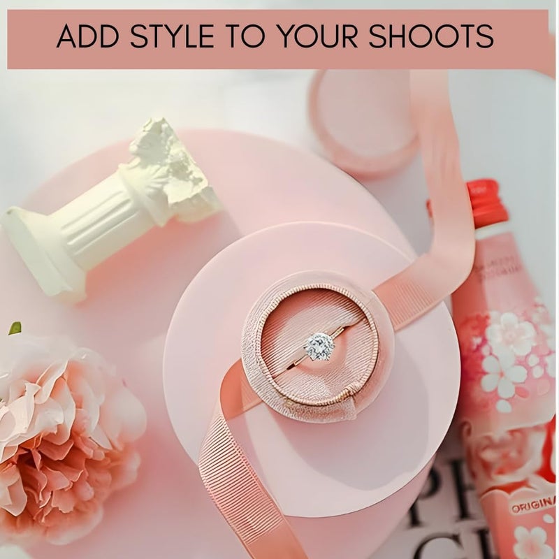 Smiledrive ® Product Photography Props 6-Piece Set | Jewelry Photo Shoot Props | Hard Foam Riser & Blocks | Lightweight, Waterproof, Re-usable - Pink - Image 4