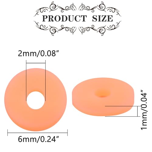 Hiswan 1000pcs Heishi Beads Orange Polymer Clay Beads for Jewelry Making Bracelets Necklace 6mm - Image 3