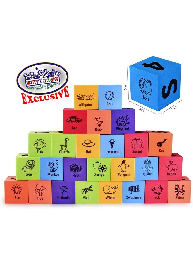Matty's Toy Stop Am Colorful Building Blocks (30 Pcs) Featuring Abc'S, Numbers & Pictures With Bonus Matty'S Toy Stop Storage Bag - Image 3