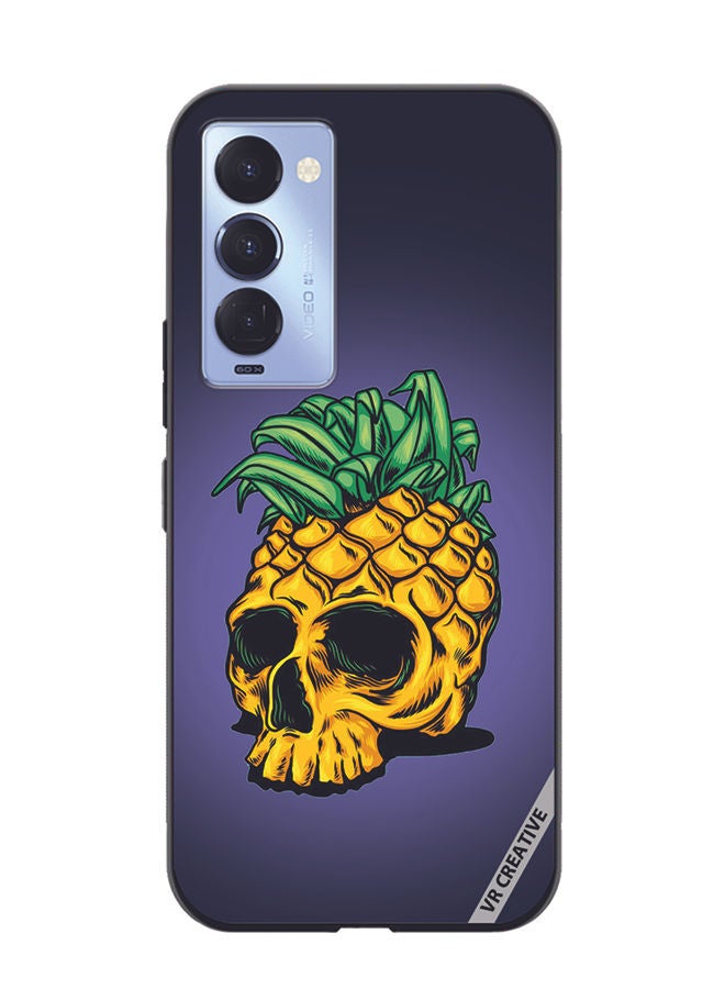 VR CREATIVE Protective Case Cover For Tecno Camon 18/18 P Pineapple Skull Design Multicolour - Image 1