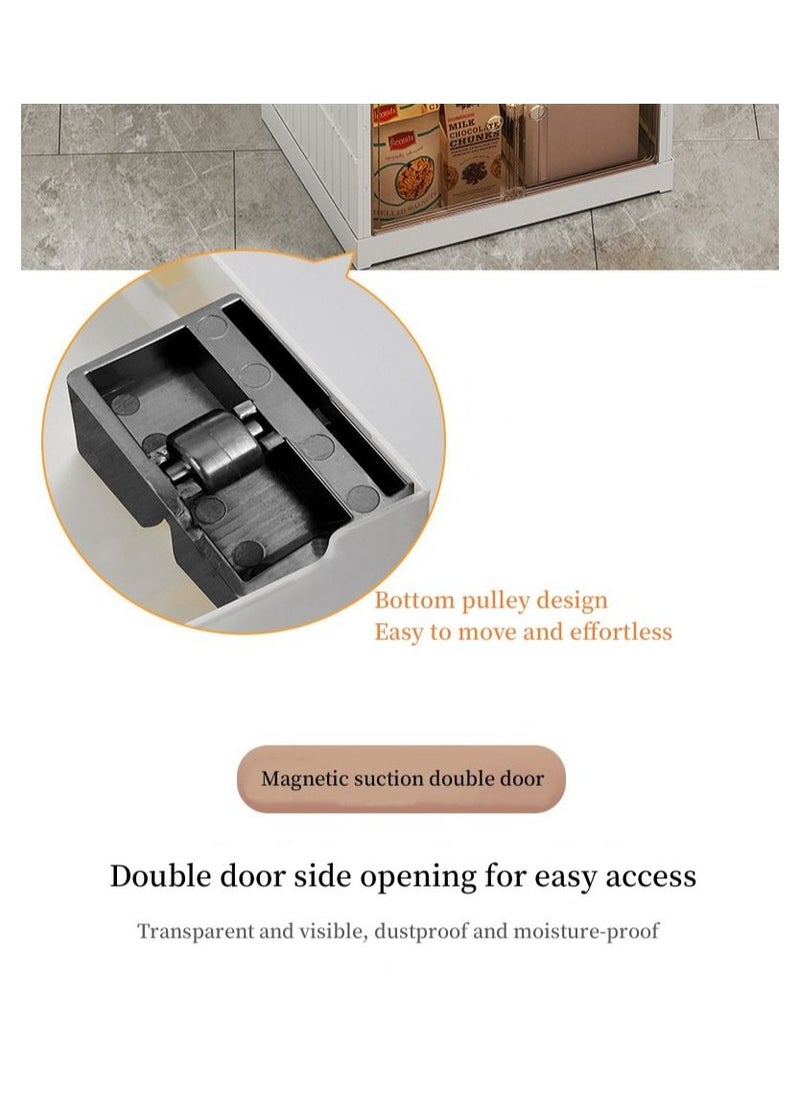 Transparent Plastic Folding Kitchen Storage Cabinet Multi Layer Microwave Plate Organizers Storage Boxes Dustproof Folding