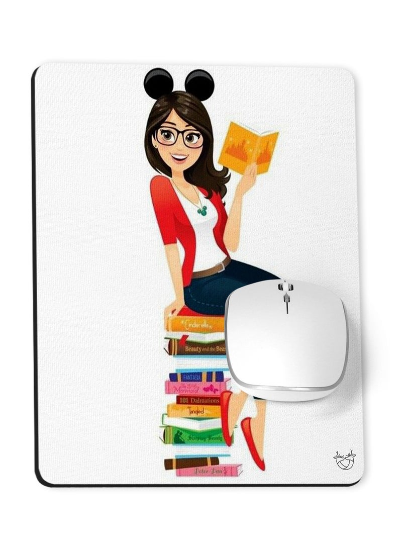 Reeman Design Mousepad printed with a love of reading design