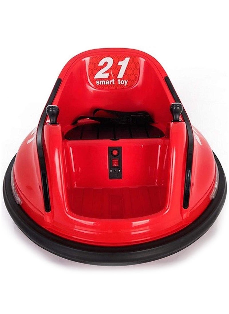 FACTUAL TOYS - Kids Electric Rideon Drift Toy Bumber Car Swing Style With Led Lighting Joystick Control Indoor And Outdoor Ride on Drifting Car Best For Kids - Red - Image 1