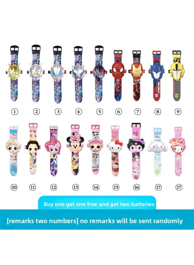Toddler Luminous Projection Watch Spider-Man Children's Edition Electronic Toy Boy Little Boy 3 Years Old Baby 4 Superman Watch