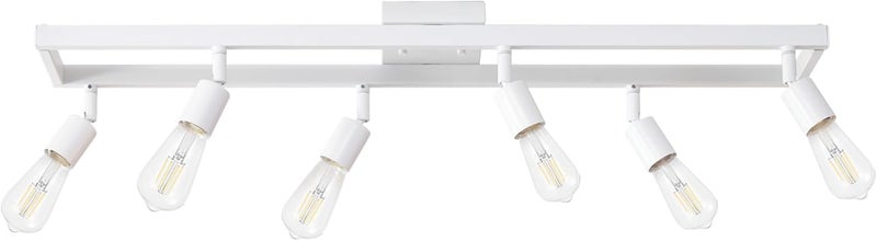 Globe Electric 64000095 36" 6-Light Track Lighting, Matte White, Pivot Sockets, Ceiling Lamp for Bedroom, Kitchen, Hallway, Bathroom, Den, Dining Room, Home Décor - Image 1