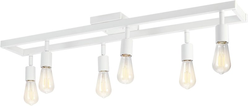 Globe Electric 64000095 36" 6-Light Track Lighting, Matte White, Pivot Sockets, Ceiling Lamp for Bedroom, Kitchen, Hallway, Bathroom, Den, Dining Room, Home Décor - Image 4