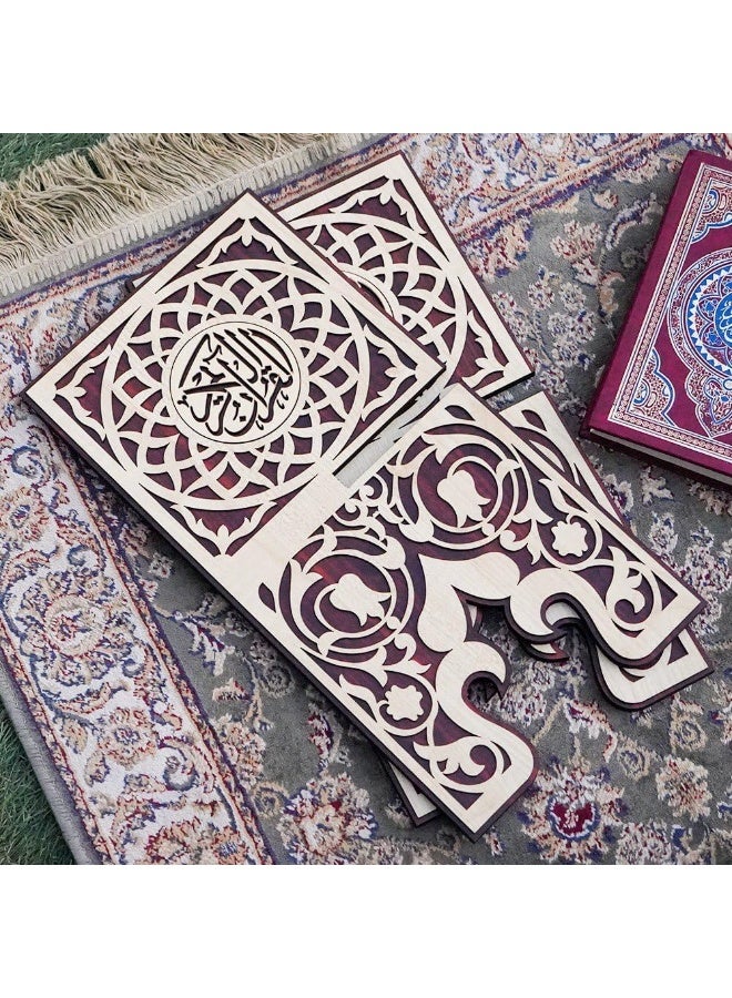 Decorative wooden floor Quran stand, foldable - Image 2