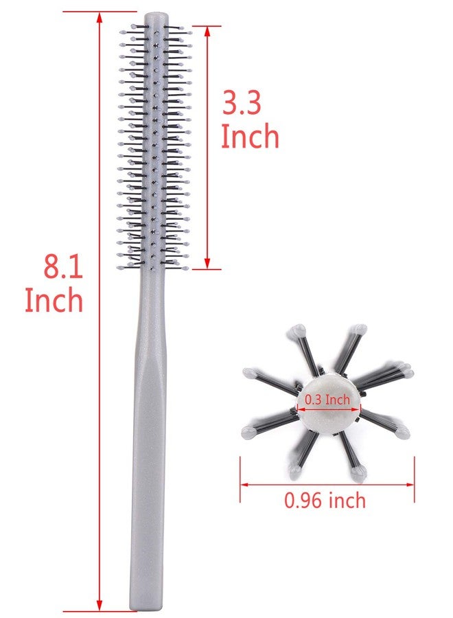 Perfehair Small Mini Plastic Round Hair Styling Brush with Nylon Bristle for Short Hair Blow Drying, 1 Inch Diameter Barrel - Image 3