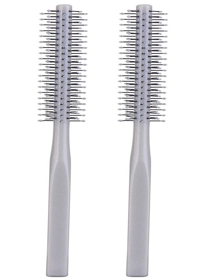 Perfehair Small Mini Plastic Round Hair Styling Brush with Nylon Bristle for Short Hair Blow Drying, 1 Inch Diameter Barrel - Image 1