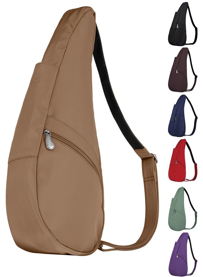 AmeriBag 17" Microfiber Healthy Back Bag Ergonomic Crossbody Sling for Everyday Use, Travel & Walking Comfort (Taupe) - Image 1