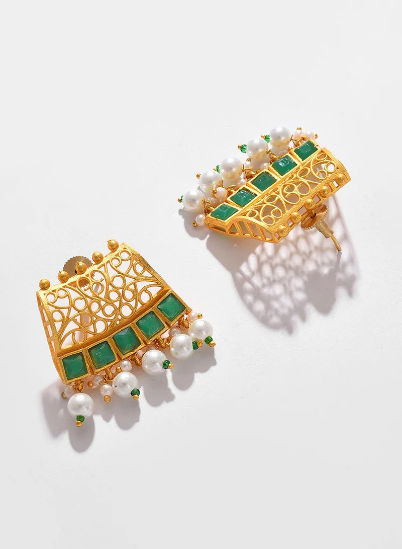 SOHI  Green Stone Beaded Artificial Jewellery Set for Women | Best Price UAE