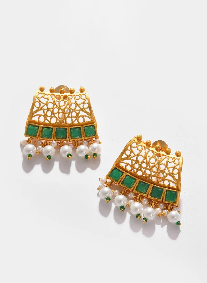 SOHI  Green Stone Beaded Artificial Jewellery Set for Women | Best Price UAE