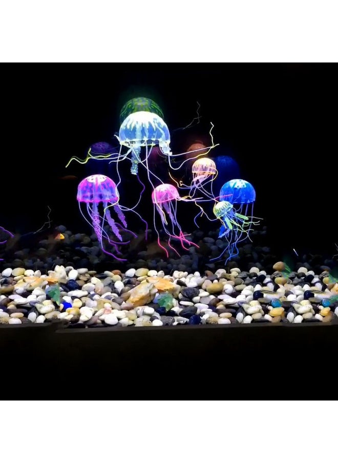Generic - Applicable Fish Tank Landscape Decoration Small Ornaments Simulation Jellyfish Fluorescent Luminous Jellyfish Soft Jellyfish Silicone Large Small Size-Color:Simulation Small Puffer [Green]] - Image 1