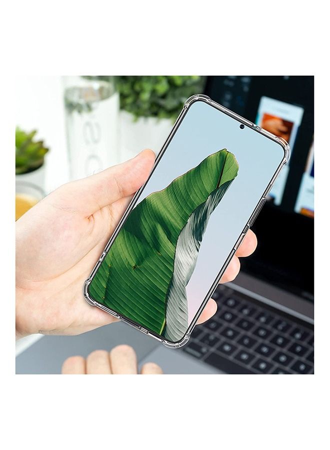 جراب خلفي نحيف مزود بأربع زوايا ممتصة للصدمات من مادة TPU لهاتف Samsung Galaxy S22 5G شفاف - Image 3