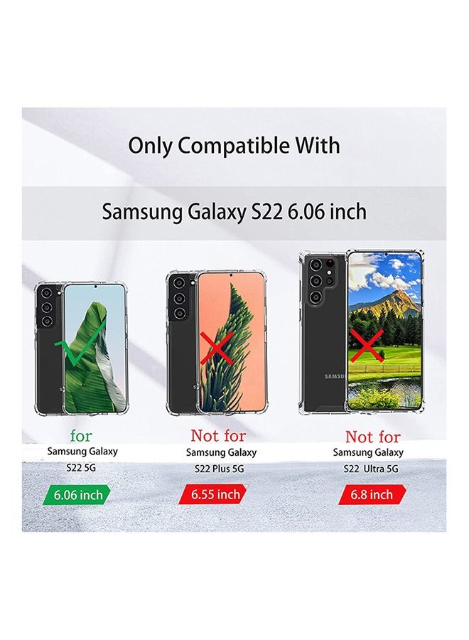 جراب خلفي نحيف مزود بأربع زوايا ممتصة للصدمات من مادة TPU لهاتف Samsung Galaxy S22 5G شفاف - Image 2