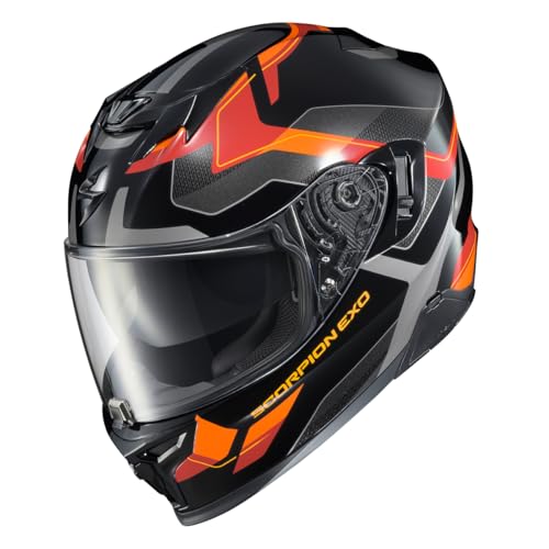 ScorpionEXO T520 Full Face Touring Motorcycle Helmet with Bluetooth Ready Speaker Pockets DOT ECE Approved Zuse Orange 2XLarge - Image 3