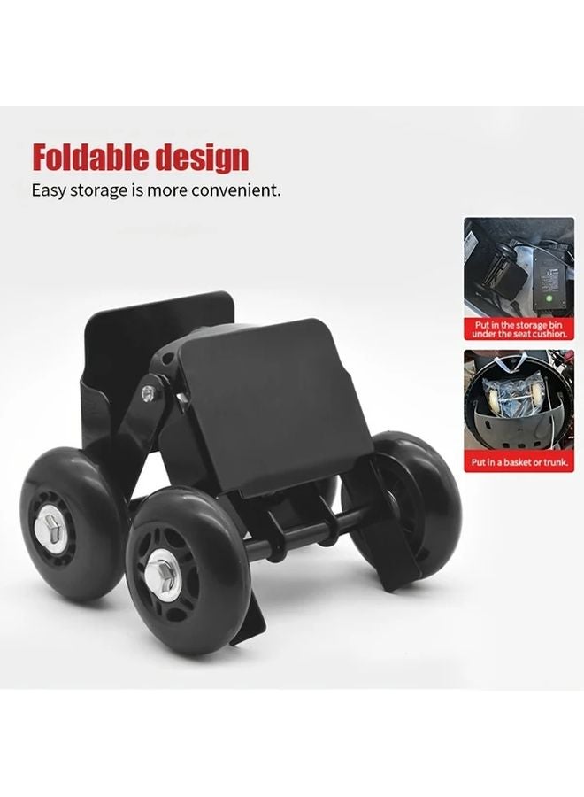 معزز الإطارات القابل للطي المحمول الأسود للدراجات النارية والمركبات الكهربائية من الفولاذ الثقيل - Image 4