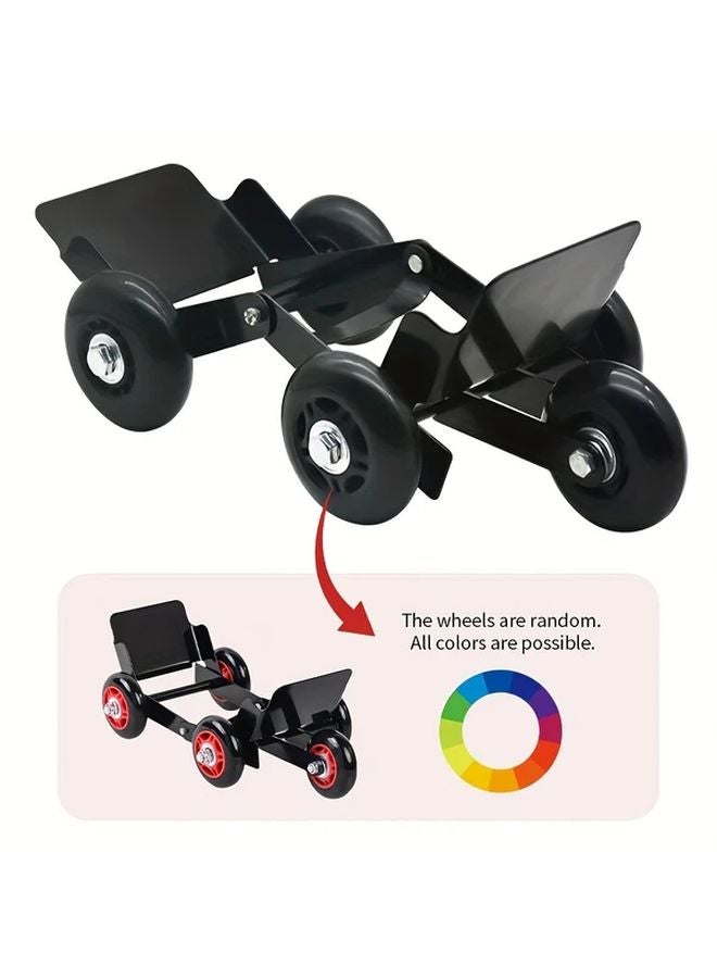 معزز الإطارات القابل للطي المحمول الأسود للدراجات النارية والمركبات الكهربائية من الفولاذ الثقيل - Image 1