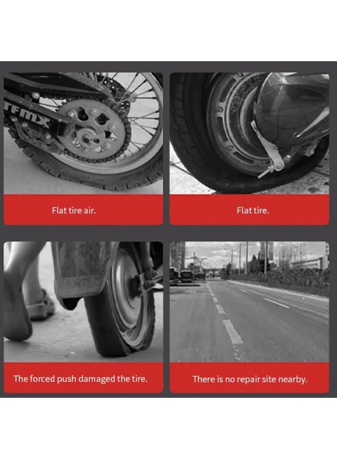 معزز الإطارات القابل للطي المحمول الأسود للدراجات النارية والمركبات الكهربائية من الفولاذ الثقيل - Image 5