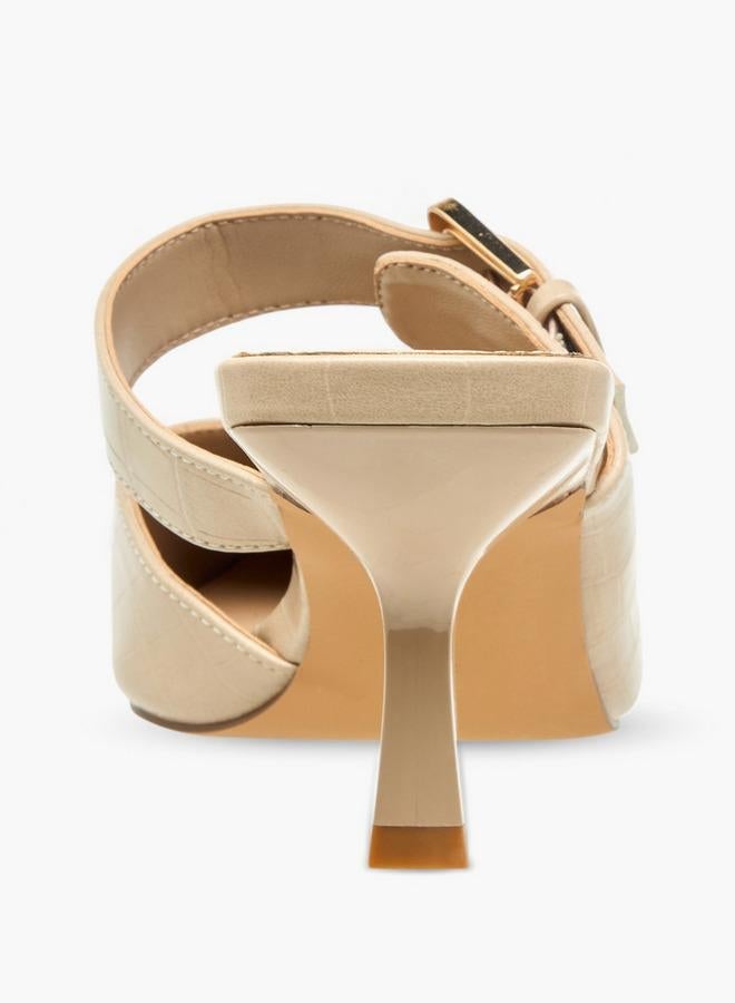 فلورا بيلا من شو إكسبرس صنادل نسائية بكعب واسع وتفاصيل إبزيم - Image 5