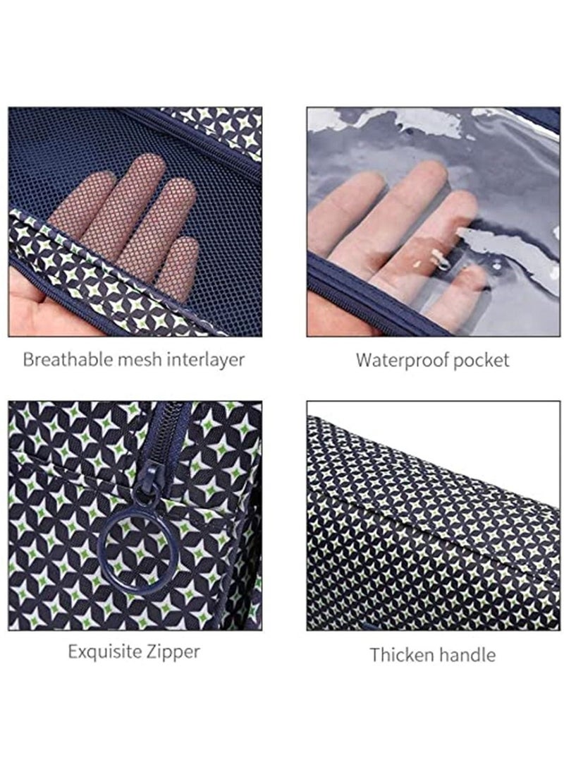 Dark Blue Star Portable Waterproof Cosmetic Makeup Toiletry Travel Hanging Organizer Storage Bag Pouch - Image 3