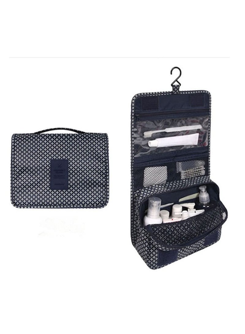 Dark Blue Star Portable Waterproof Cosmetic Makeup Toiletry Travel Hanging Organizer Storage Bag Pouch - Image 1