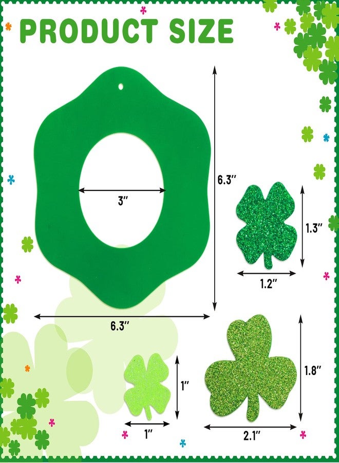 WorldBazaar St. Patrick’s Day Foam Wreath Craft Kits 16 Pack DIY Shamrock Foam Stickers Ornament Green Classroom Activities for Kids St Patrick Day Hanging Door Decor Arts Crafts Decoration - Image 3