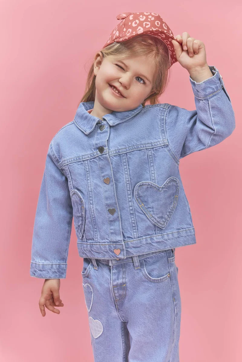 DeFacto Baby Girl Heart Pocket Denim Jacket