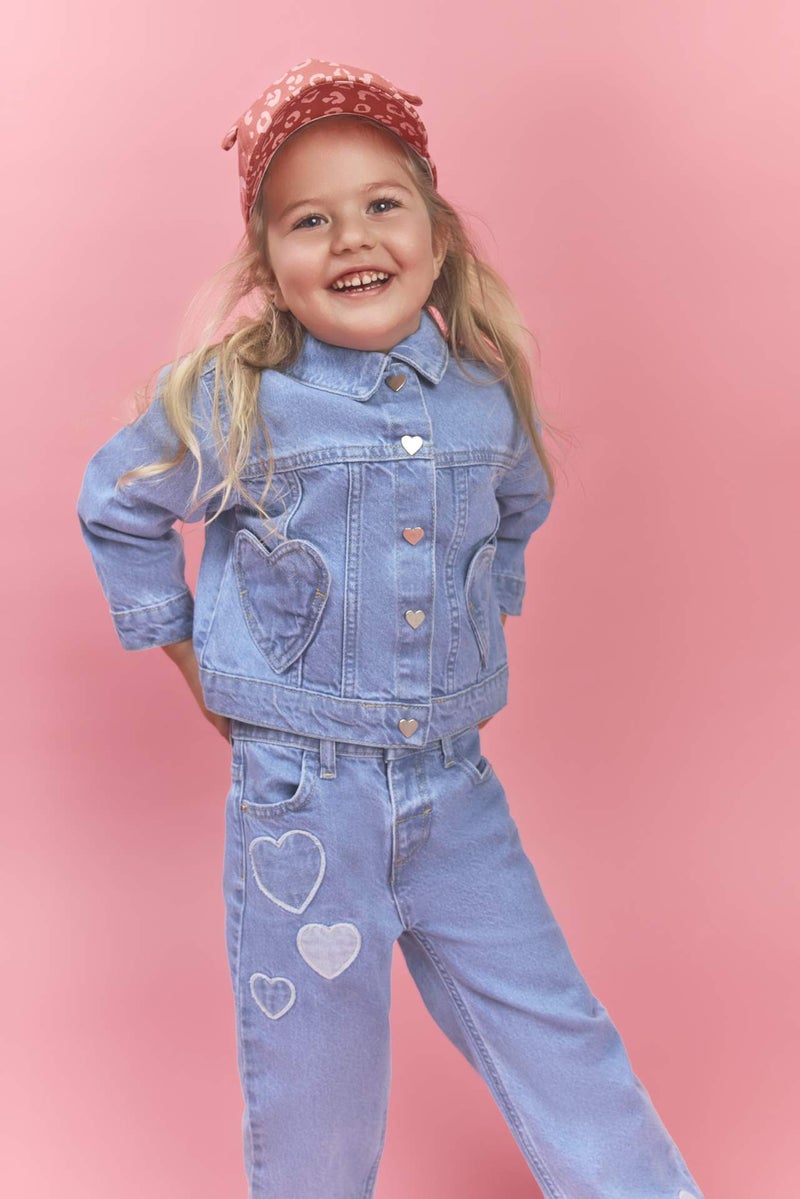 DeFacto Baby Girl Heart Pocket Denim Jacket - Image 3